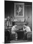 Artist Fletcher Martin, and a Friend Playing a Chess Game-Peter Stackpole-Mounted Premium Photographic Print