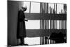 Artist Georgia O'Keeffe Against a Wall Amidst the Shadows of a Fence, Abiquiu, New Mexico, 1966-John Loengard-Mounted Photographic Print