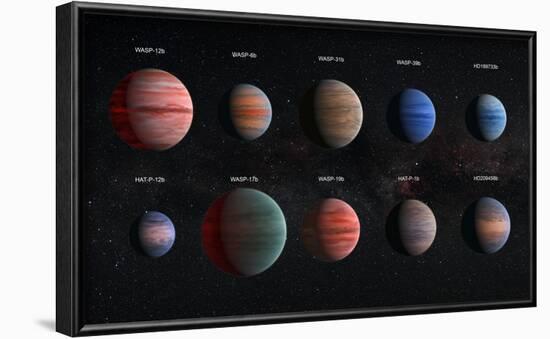 Artist Impression of Hot Jupiter Exoplanets - Annotated-null-Framed Art Print