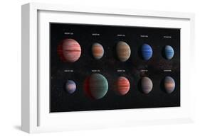 Artist Impression of Hot Jupiter Exoplanets - Annotated-null-Framed Art Print