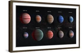 Artist Impression of Hot Jupiter Exoplanets - Annotated-null-Framed Art Print