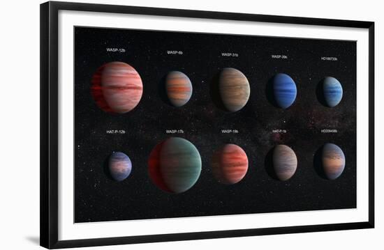 Artist Impression of Hot Jupiter Exoplanets - Annotated-null-Framed Art Print