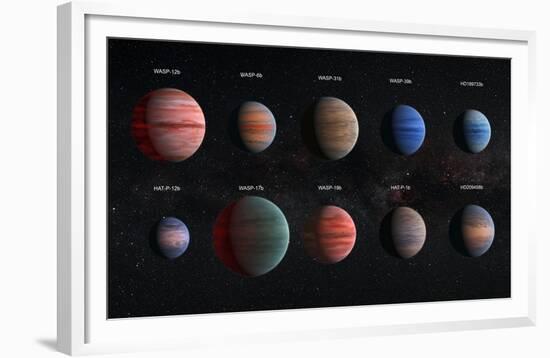 Artist Impression of Hot Jupiter Exoplanets - Annotated-null-Framed Art Print