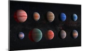 Artist Impression of Hot Jupiter Exoplanets - Unannotated-null-Mounted Art Print