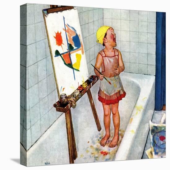"Artist in the Bathtub", October 28, 1950-Jack Welch-Stretched Canvas