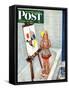 "Artist in the Bathtub" Saturday Evening Post Cover, October 28, 1950-Jack Welch-Framed Stretched Canvas
