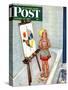 "Artist in the Bathtub" Saturday Evening Post Cover, October 28, 1950-Jack Welch-Stretched Canvas