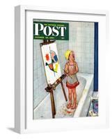 "Artist in the Bathtub" Saturday Evening Post Cover, October 28, 1950-Jack Welch-Framed Giclee Print