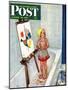 "Artist in the Bathtub" Saturday Evening Post Cover, October 28, 1950-Jack Welch-Mounted Giclee Print