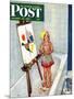 "Artist in the Bathtub" Saturday Evening Post Cover, October 28, 1950-Jack Welch-Mounted Giclee Print