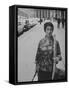 Artist Jeanne Modigliani with Bread She Just Got from the Bakery-Ralph Crane-Framed Stretched Canvas