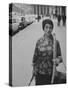 Artist Jeanne Modigliani with Bread She Just Got from the Bakery-Ralph Crane-Stretched Canvas