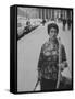 Artist Jeanne Modigliani with Bread She Just Got from the Bakery-Ralph Crane-Framed Stretched Canvas