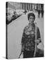 Artist Jeanne Modigliani with Bread She Just Got from the Bakery-Ralph Crane-Stretched Canvas