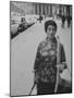 Artist Jeanne Modigliani with Bread She Just Got from the Bakery-Ralph Crane-Mounted Photographic Print