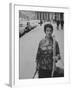 Artist Jeanne Modigliani with Bread She Just Got from the Bakery-Ralph Crane-Framed Photographic Print