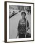 Artist Jeanne Modigliani with Bread She Just Got from the Bakery-Ralph Crane-Framed Photographic Print