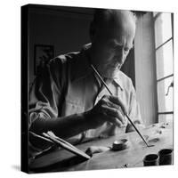 Artist Lyonel Feininger at Work-Andreas Feininger-Stretched Canvas