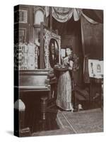 Artist Mary Tillinghast Painting a Portrait in Her Studio, New York, C.1897-Byron Company-Stretched Canvas