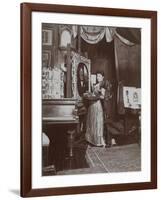 Artist Mary Tillinghast Painting a Portrait in Her Studio, New York, C.1897-Byron Company-Framed Giclee Print