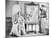 Artist Painting Portrait of Posing Woman-null-Mounted Photo