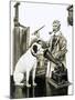 Artist Painting the Dog Listening at a Gramaphone-Peter Jackson-Mounted Giclee Print