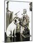 Artist Painting the Dog Listening at a Gramaphone-Peter Jackson-Mounted Giclee Print