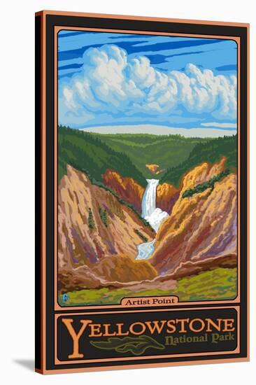 Artist Point, Yellowstone National Park, Wyoming-Lantern Press-Stretched Canvas