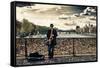 Artist - Pont des Arts - Paris - France-Philippe Hugonnard-Framed Stretched Canvas