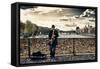 Artist - Pont des Arts - Paris - France-Philippe Hugonnard-Framed Stretched Canvas