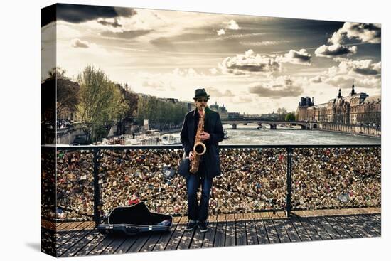 Artist - Pont des Arts - Paris - France-Philippe Hugonnard-Stretched Canvas