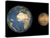 Artist's Concept Comparing the Size of Mars with That of the Earth-Stocktrek Images-Stretched Canvas