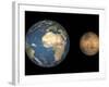 Artist's Concept Comparing the Size of Mars with That of the Earth-Stocktrek Images-Framed Photographic Print