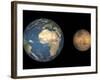 Artist's Concept Comparing the Size of Mars with That of the Earth-Stocktrek Images-Framed Photographic Print