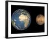 Artist's Concept Comparing the Size of Mars with That of the Earth-Stocktrek Images-Framed Photographic Print