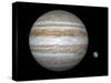 Artist's Concept Comparing the Size of the Gas Giant Jupiter with That of the Earth-Stocktrek Images-Stretched Canvas