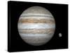 Artist's Concept Comparing the Size of the Gas Giant Jupiter with That of the Earth-Stocktrek Images-Stretched Canvas