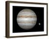 Artist's Concept Comparing the Size of the Gas Giant Jupiter with That of the Earth-Stocktrek Images-Framed Photographic Print