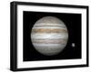Artist's Concept Comparing the Size of the Gas Giant Jupiter with That of the Earth-Stocktrek Images-Framed Photographic Print