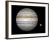 Artist's Concept Comparing the Size of the Gas Giant Jupiter with That of the Earth-Stocktrek Images-Framed Photographic Print