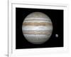 Artist's Concept Comparing the Size of the Gas Giant Jupiter with That of the Earth-Stocktrek Images-Framed Photographic Print