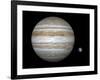 Artist's Concept Comparing the Size of the Gas Giant Jupiter with That of the Earth-Stocktrek Images-Framed Photographic Print