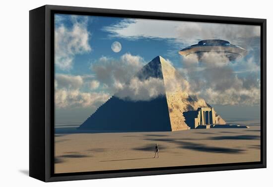 Artist's Concept Illustrating How Aliens Helped to Build Ancient Egyptian Monuments-Stocktrek Images-Framed Stretched Canvas