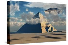 Artist's Concept Illustrating How Aliens Helped to Build Ancient Egyptian Monuments-Stocktrek Images-Stretched Canvas