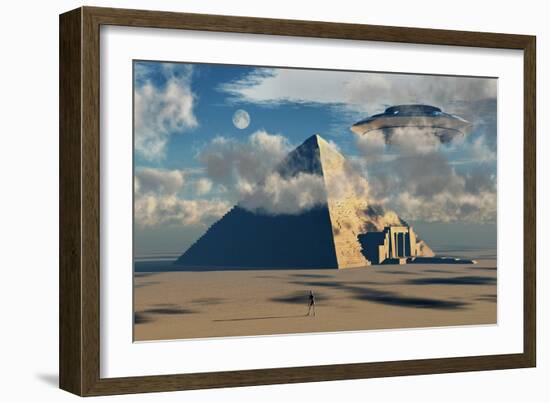 Artist's Concept Illustrating How Aliens Helped to Build Ancient Egyptian Monuments-Stocktrek Images-Framed Art Print