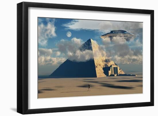 Artist's Concept Illustrating How Aliens Helped to Build Ancient Egyptian Monuments-Stocktrek Images-Framed Art Print