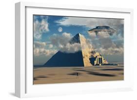 Artist's Concept Illustrating How Aliens Helped to Build Ancient Egyptian Monuments-Stocktrek Images-Framed Art Print