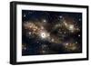 Artist's Concept of a Black Hole and it's Accretion Disk in Interstellar Space-null-Framed Art Print