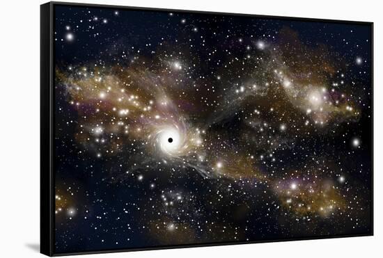 Artist's Concept of a Black Hole and it's Accretion Disk in Interstellar Space-null-Framed Stretched Canvas