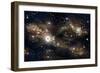 Artist's Concept of a Black Hole and it's Accretion Disk in Interstellar Space-null-Framed Premium Giclee Print